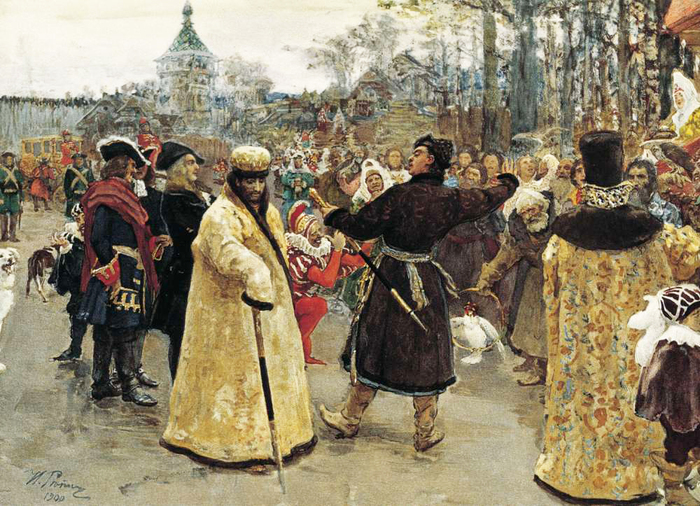 Илья Репин Приезд царей Иоанна и Петра Алексеевичей на Семеновский потешный двор